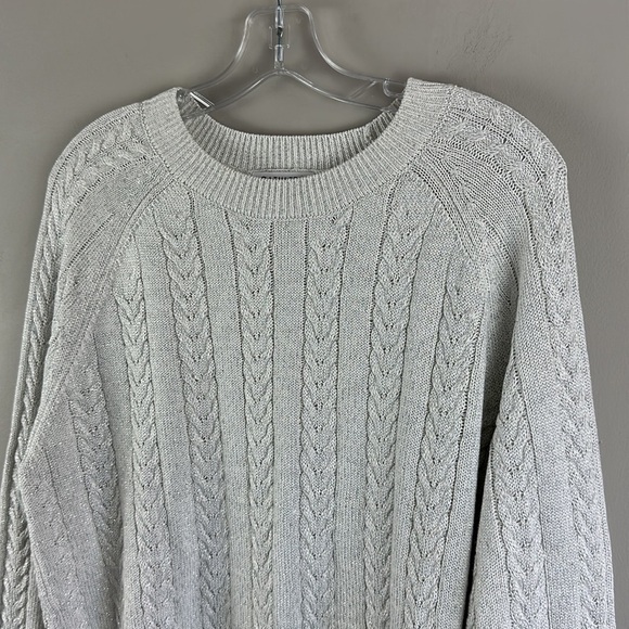 Athleta Womens Crossroads Crew Sweater Cable Knit Metallic M Merino Wool Blend - Picture 4 of 11